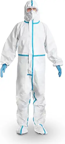 DuPont - TY127SWH2X002500 Tyvek 400 TY127S Disposable Protective Coverall with Respirator-Fit Hood and Elastic Cuff, White